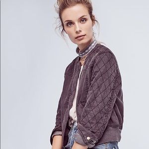 ANTHROPOLOGIE NWOT S Hei Hei Cropped Bomber Jacket